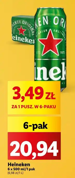 Lidl Heineken 6 x 500 ml oferta