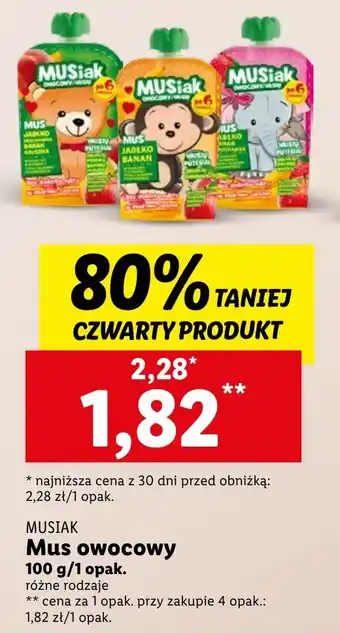 Lidl MUSIAK Mus owocowy 100 g oferta