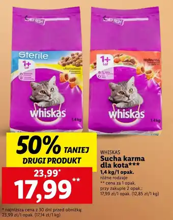 Lidl WHISKAS Sucha karma dla kota 1,4 kg oferta