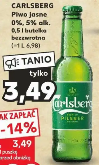 Kaufland CARLSBERG Piwo jasne 0%, 5% alk. 0,5 L butelka bezzwrotna oferta