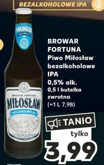 Kaufland BROWAR FORTUNA Piwo Miłosław bezalkoholowe IPA 0,5% alk. 0,5 L butelka zwrotna oferta
