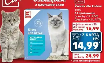 Kaufland Żwirek dla kotów 6 L oferta