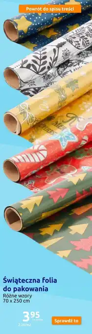 Action Świąteczna folia do pakowania oferta
