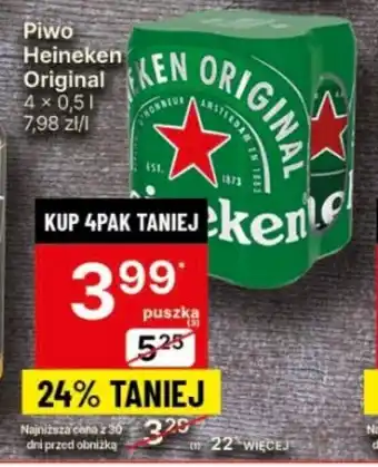 Delikatesy Centrum Piwo Heineken Original 4 x 0,5 l oferta