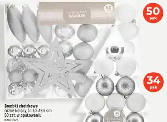 Dealz Bombki choinkowe różne kolory, śr. 3,5-19,5 cm 50 szt. w opakowaniu oferta
