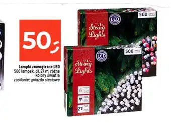 Dealz Lampki zewnętrzne LED 500 lampek, dt. 27 m, różne kolory światła oferta