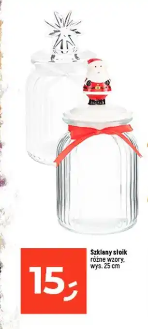 Dealz Szklany słoik różne wzory. wys. 25 cm oferta