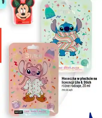 Maseczka w płachcie na licecncji Lilo & Stich różne rodzaje, 20 ml