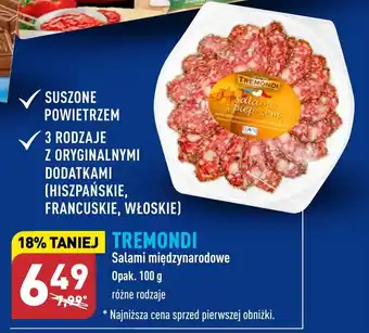 ALDI TREMONDI Salami międzynarodowe 100 g oferta