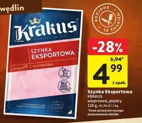 Intermarche Krakus szynka eksportowa wieprzowa 120 g oferta