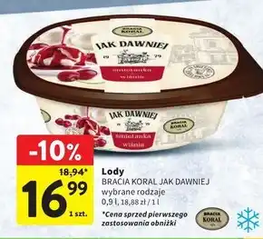 Intermarche Bracia koral jak dawniej lody śmietanowe 900 ml oferta