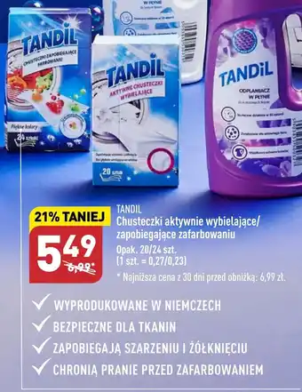ALDI TANDIL Chusteczki aktywnie wybielające/ zapobiegające zafarbowaniu oferta