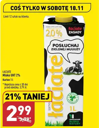 ALDI ŁACIATE Mleko UHT 2% 1 L oferta