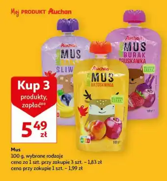 Auchan Mus 3 x 100 g oferta