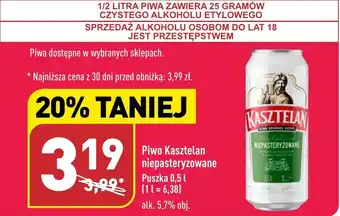 ALDI Piwo Kasztelan niepasteryzowane 0,5 L oferta