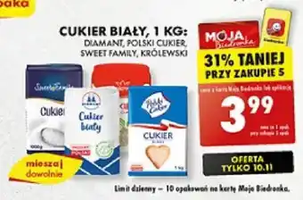 Biedronka CUKIER BIAŁY 1 KG oferta