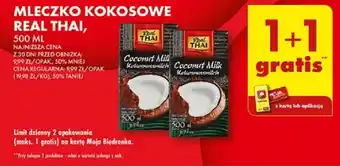Biedronka MLECZKO KOKOSOWE REAL THAI 500ml oferta