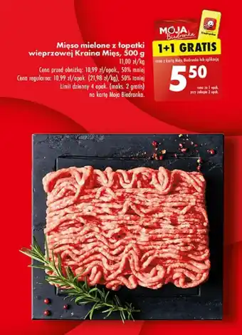 Biedronka Mięso mielone z łopatki wieprzowej Kraina Mięs 500 g oferta