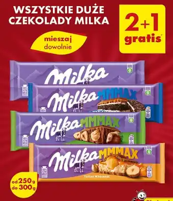 Biedronka WSZYSTKIE DUŻE CZEKOLADY MILKA oferta
