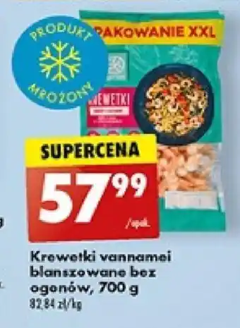 Biedronka Krewetki vannamei blanszowane bez ogonów 700 g oferta