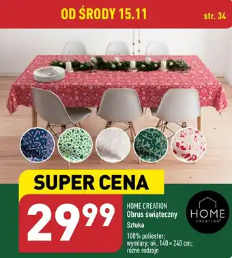 ALDI HOME CREATION Obrus świąteczny oferta