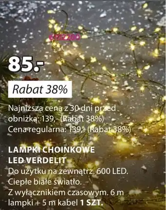 JYSK LAMPKI CHOINKOWE LED VERDELIT oferta