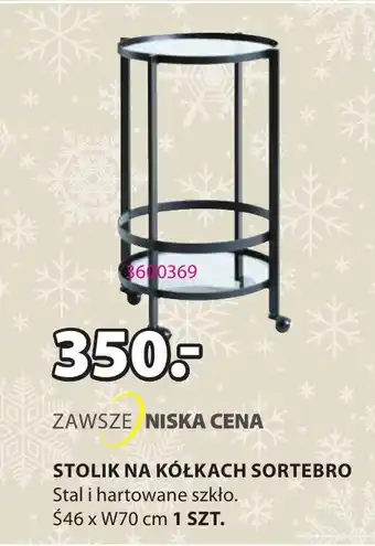 JYSK STOLIK NA KÓŁKACH SORTEBRO oferta