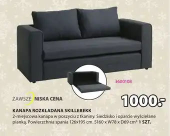 JYSK KANAPA ROZKŁADANA SKILLEBEKK oferta