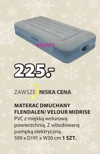 JYSK MATERAC DMUCHANY FLENDALEN/VELOUR MIDRISE oferta