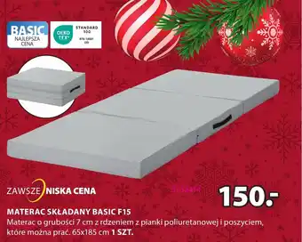 JYSK MATERAC SKŁADANY BASIC F15 oferta