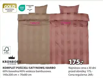 JYSK KOMPLET POŚCIELI SATYNOWEJ BARBO oferta