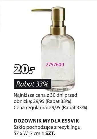 JYSK DOZOWNIK MYDŁA ESSVIK oferta