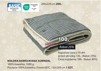 JYSK KOŁDRA BAWEŁNIANA SUNNDAL oferta