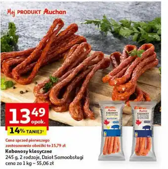 Auchan Kabanosy klasyczne 245 g oferta