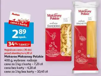 Auchan Makaron Makarony Polskie 400 g oferta