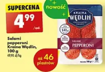 Biedronka Salami pepperoni Kraina Wędlin, 100g oferta