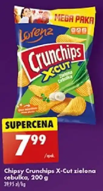 Biedronka Chipsy Crunchips X-Cut zielona cebulka, 200 g oferta