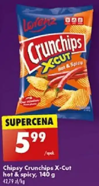 Biedronka Chipsy Crunchips X-Cut hot & spicy, 140 g oferta