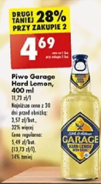 Biedronka Piwo Garage Hard Lemon 400 ml oferta