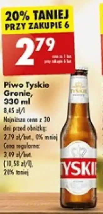 Biedronka Piwo Tyskie Gronie 330 ml oferta