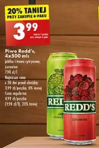 Biedronka Piwo Redd's 500ml oferta