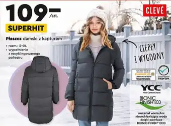 CLEVE Płaszcz damski z kapturem