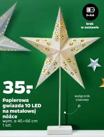 Netto Papierowa gwiazda 10 LED na metalowej nóżce oferta