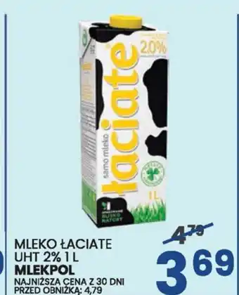 MLEKO ŁACIATE UHT 2% 1L MLEKPOL