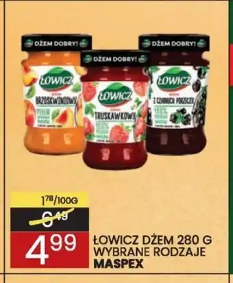 Wafelek ŁOWICZ DŻEM 280 G WYBRANE RODZAJE MASPEX oferta