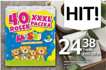 Selgros MIŚKI PAPIER TOALETOWY 40 SZT. oferta