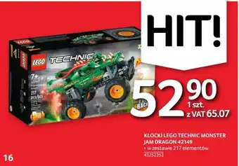 Selgros KLOCKI LEGO TECHNIC MONSTER JAM DRAGON 42149 oferta
