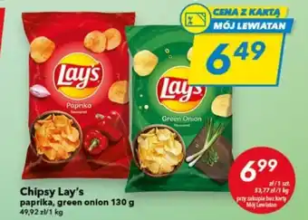 Lewiatan Chipsy Lay's paprika, green onion 130 g oferta