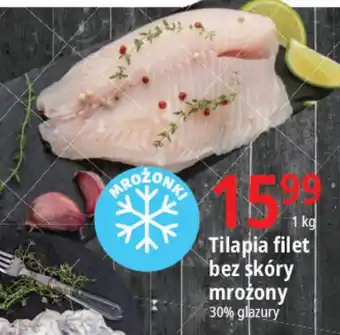E.Leclerc Tilapia filet bez skóry mrożony 30% glazury 1kg oferta