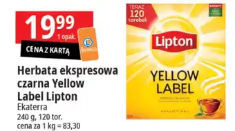 E.Leclerc Herbata ekspresowa czarna Yellow Label Lipton Ekaterra 240g oferta